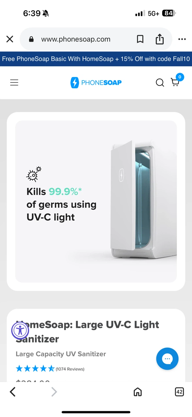 HomeSoap Large UV-C Light Sanitizer - NEW