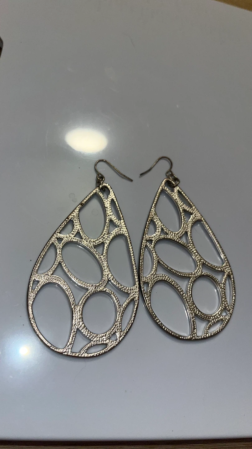 Silver Teardrop Dangle Earrings