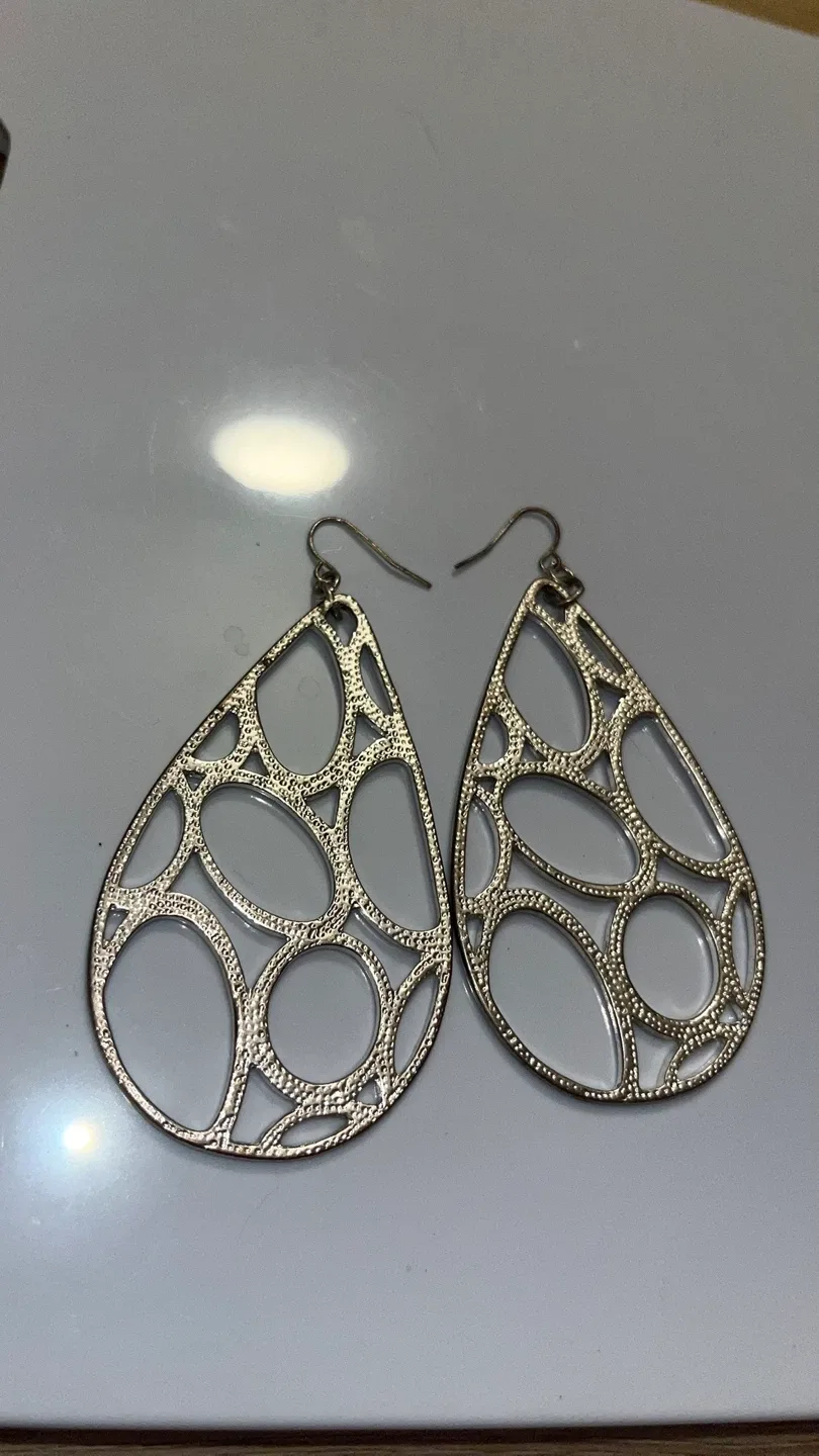 Silver Teardrop Dangle Earrings thumbnail