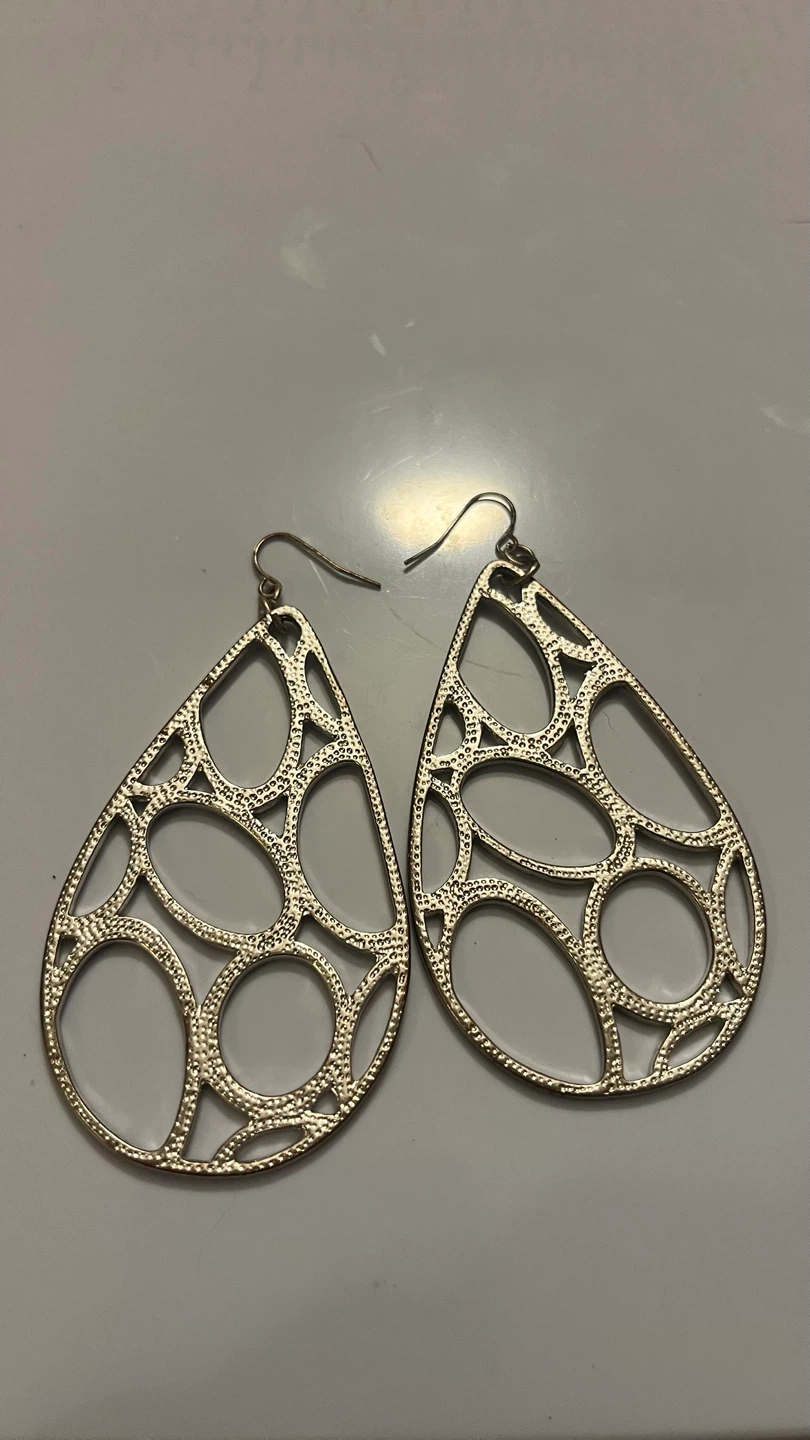 Silver Teardrop Dangle Earrings - photo 2