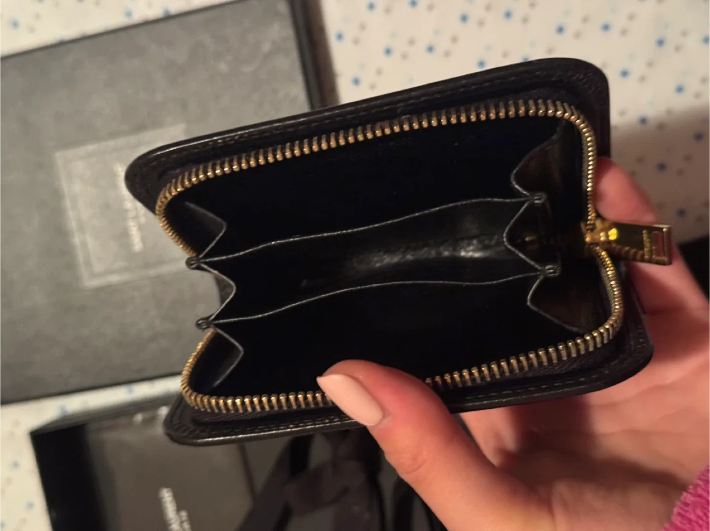 YSL SAINT LAURENT PARIS Zip Coin Purse Wallet image indicator(2)