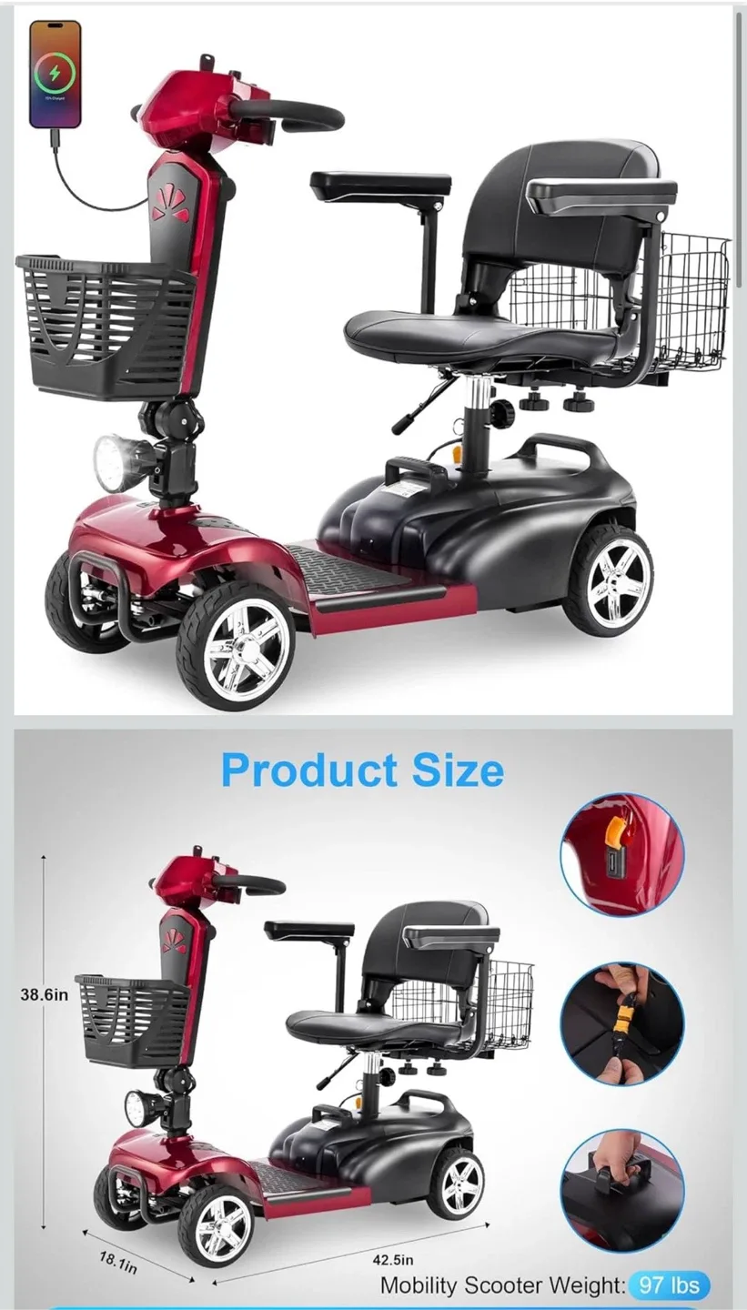 Electric Mobility Scooter - Red image indicator(6)