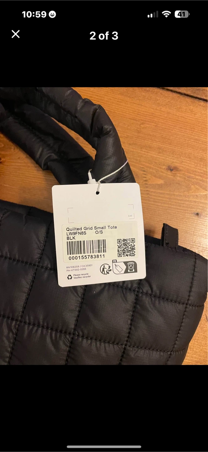 Lululemon Quilted Grid Small Tote - Black - photo 2