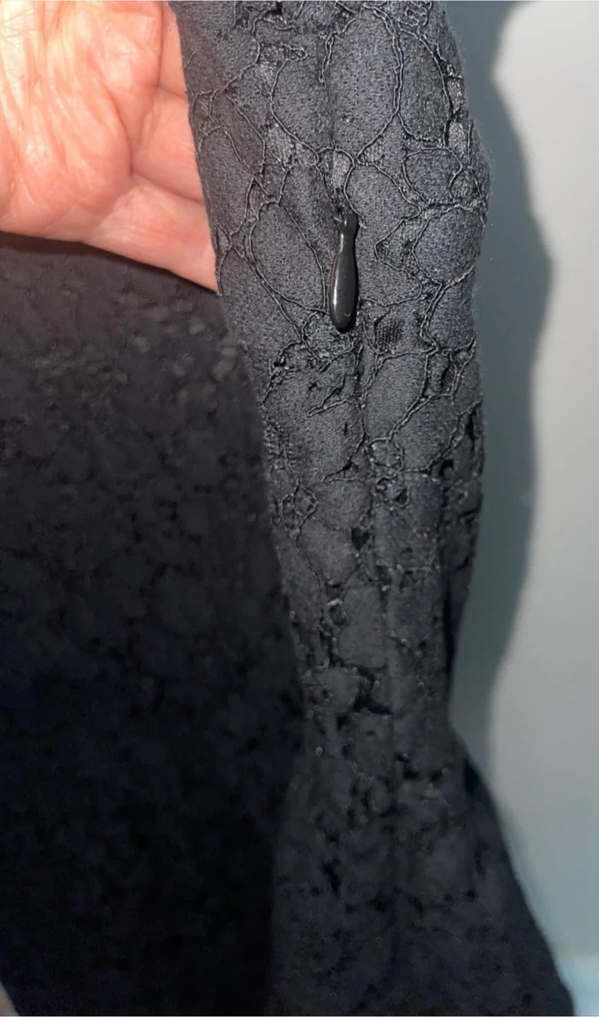 Vila Black Floral Lace Mini Dress Size 6 image indicator(4)