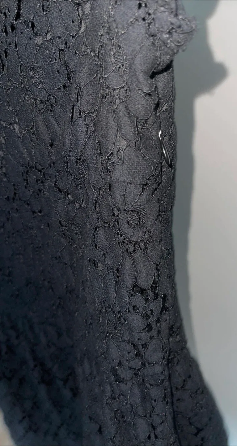 Vila Black Floral Lace Mini Dress Size 6 image indicator(3)