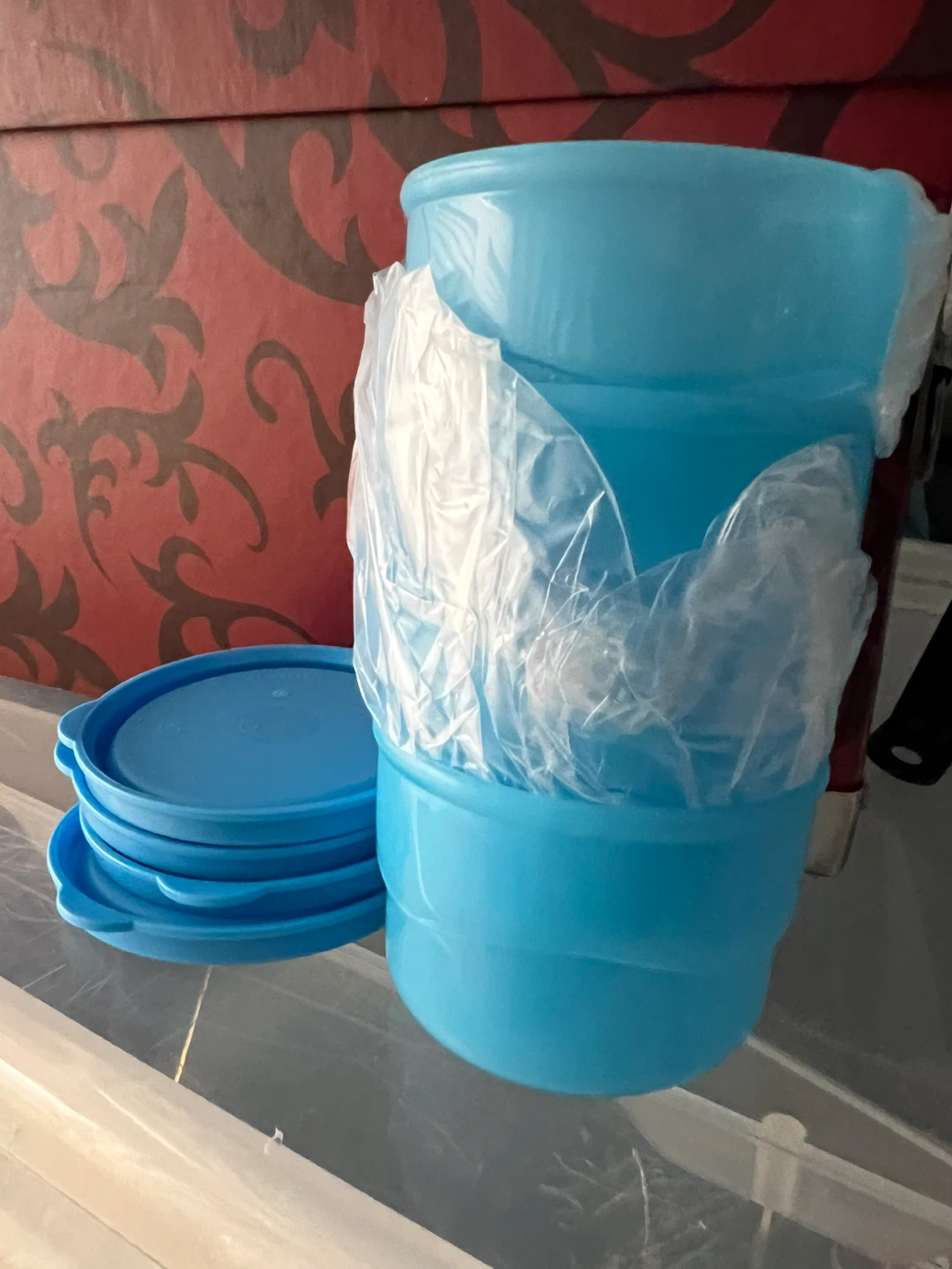 Tupperware Stacking snack Canisters - Blue