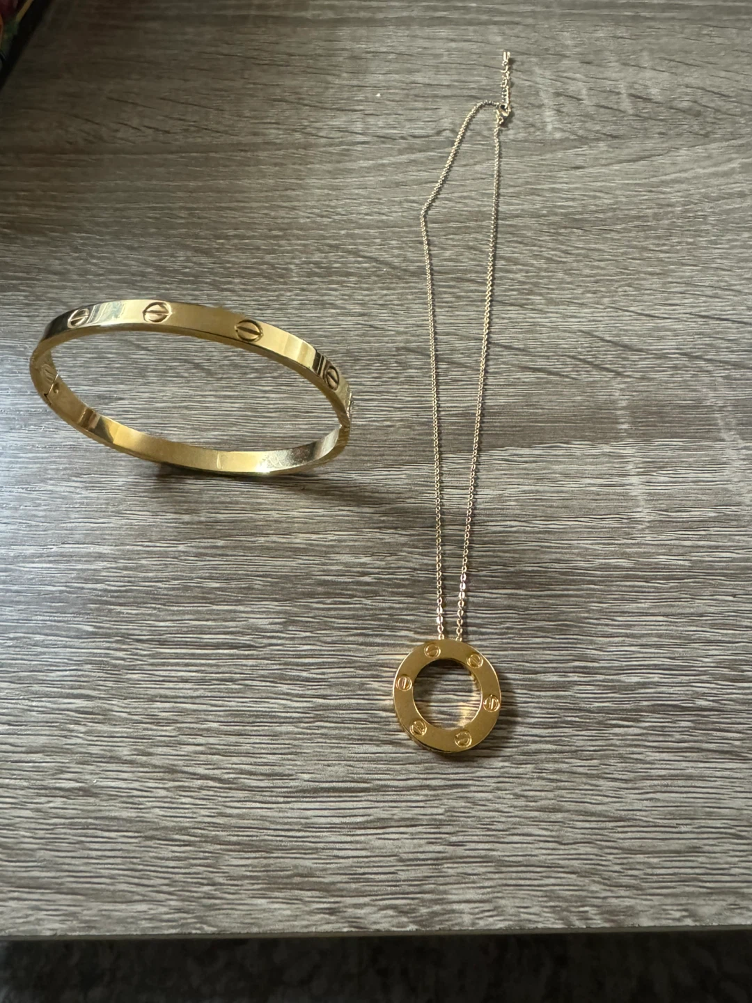 Cartier Gold plated Bracelet & Necklace Set