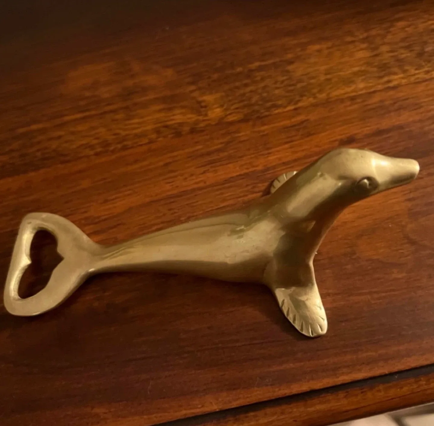 Vintage Solid Brass Heavy Seal Bottle Opener image indicator(2)