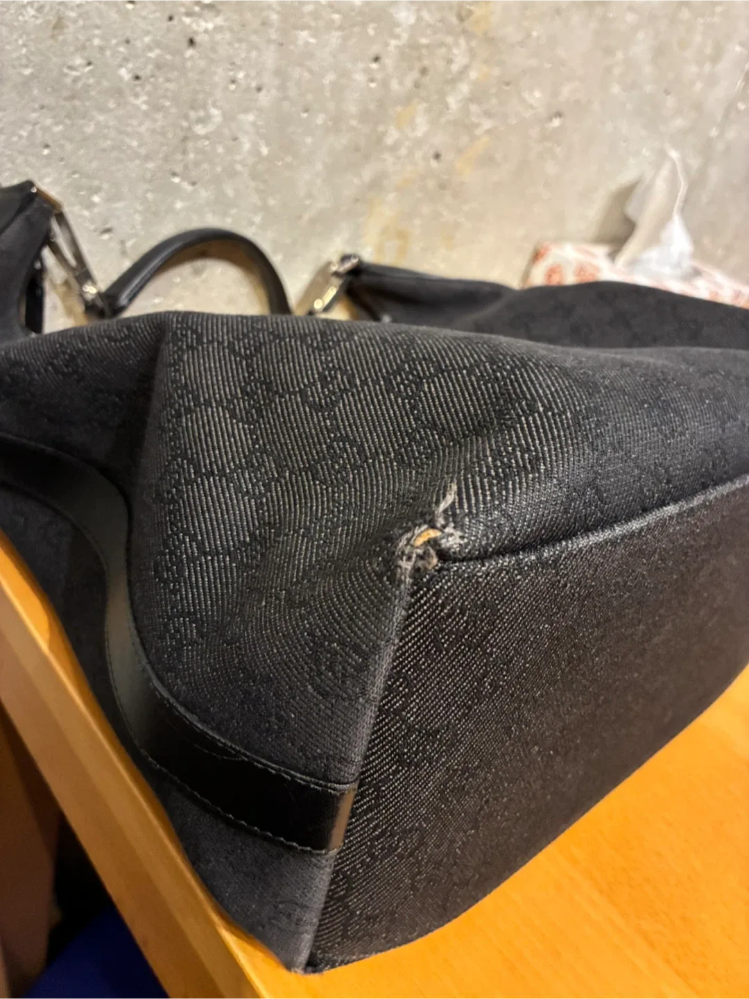 Gucci Black Denim Tote Handbag image indicator(4)