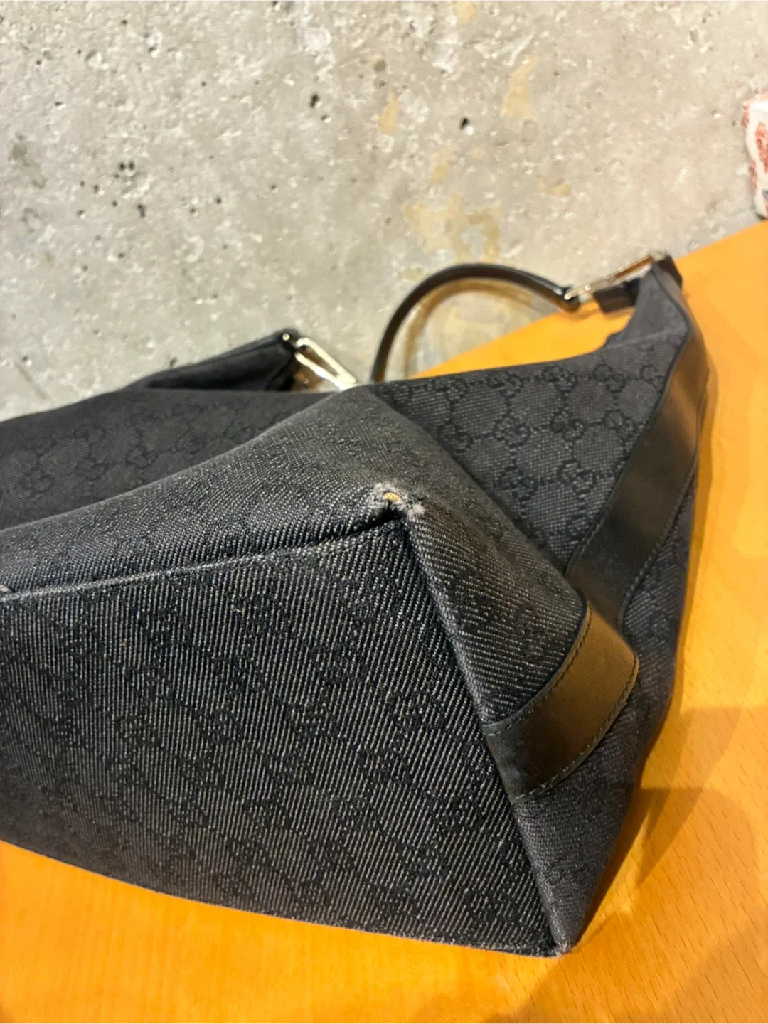 Gucci Black Denim Tote Handbag image indicator(5)