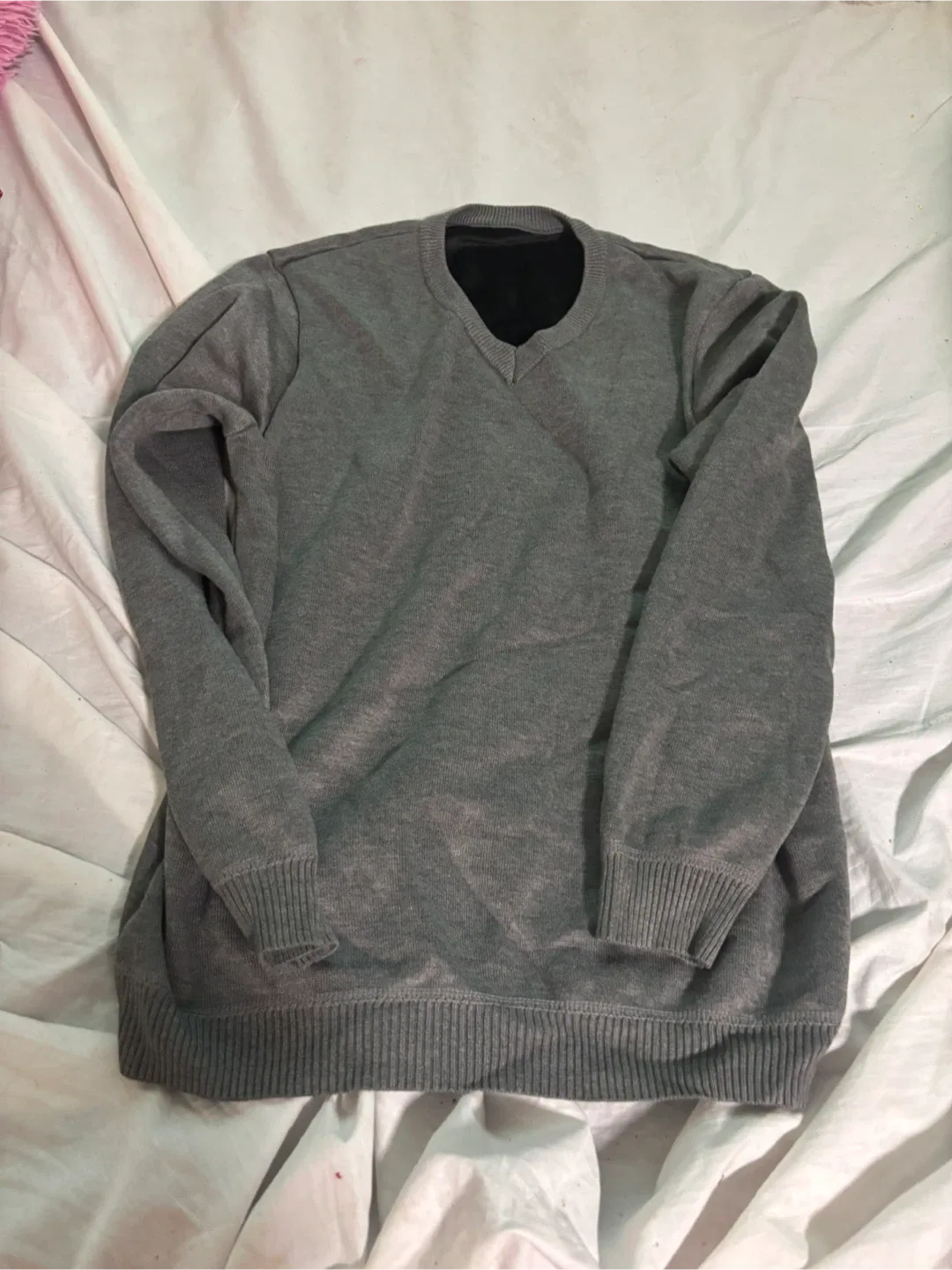 Grey V-Neck Sweater