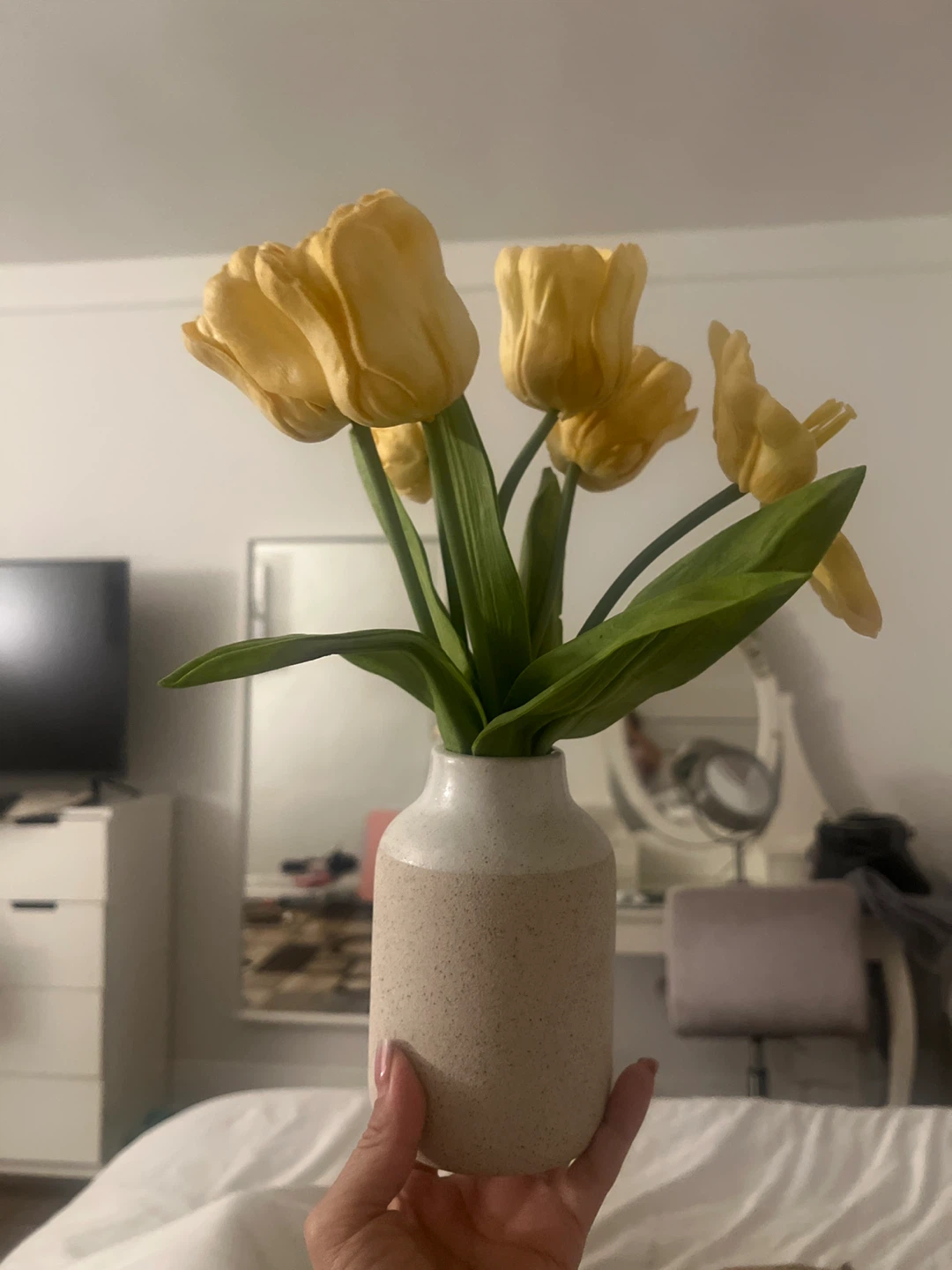 Yellow Tulip Faux Floral Arrangement - photo 3