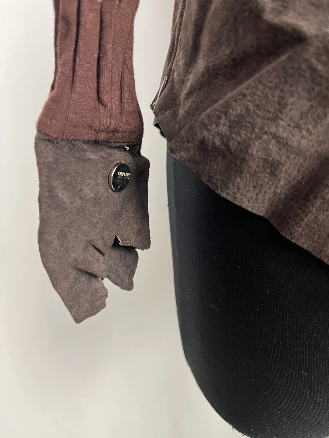 Brown Turtleneck Top with Suede Accent - photo 5