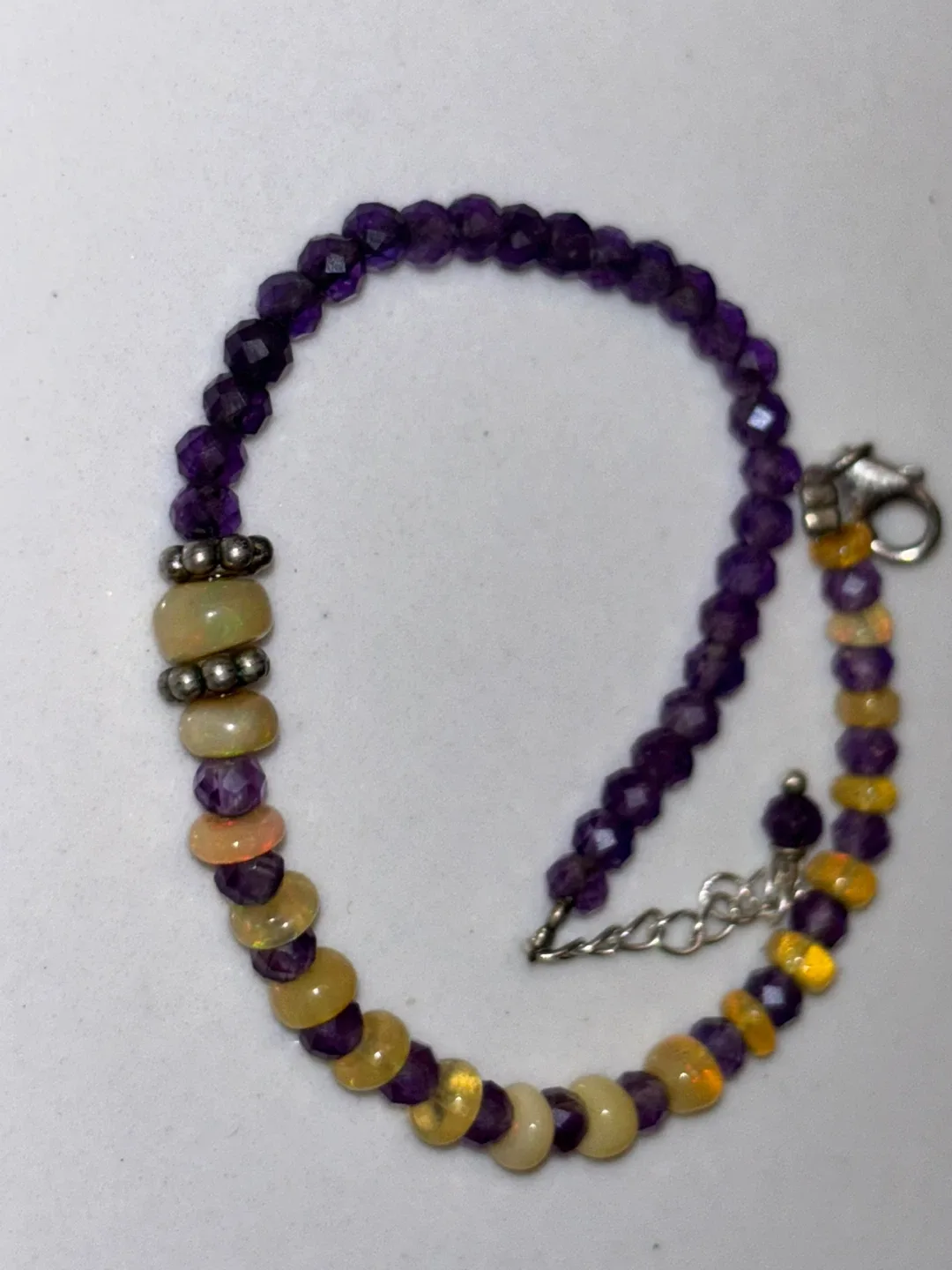 7 inch Ethiopian opal + amethyst bracelet image indicator(5)