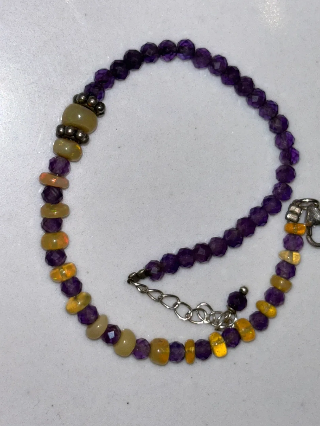7 inch Ethiopian opal + amethyst bracelet image indicator(3)