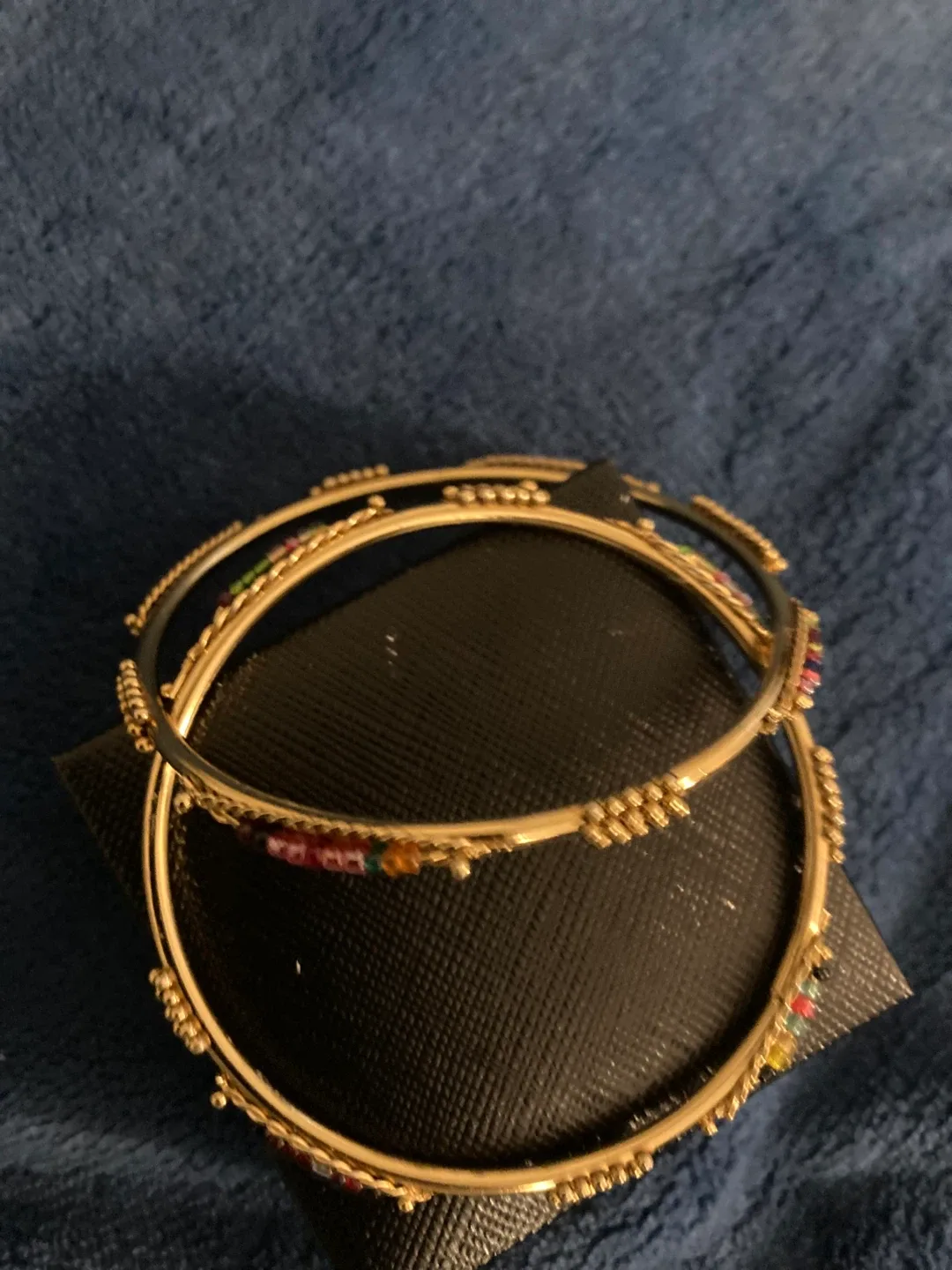 Gold Tone Beaded Bangle Set image indicator(3)