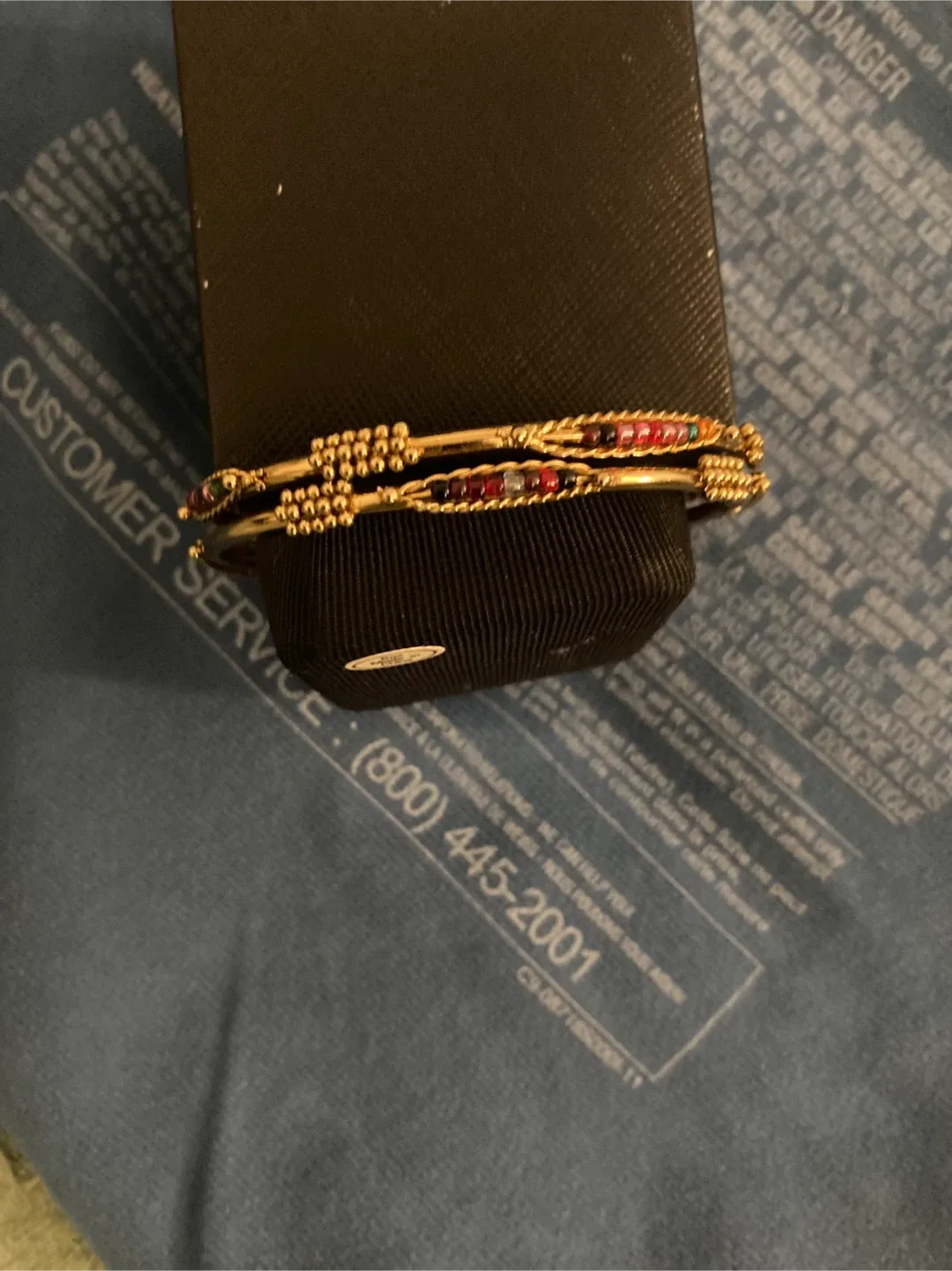 Gold Tone Beaded Bangle Set image indicator(5)