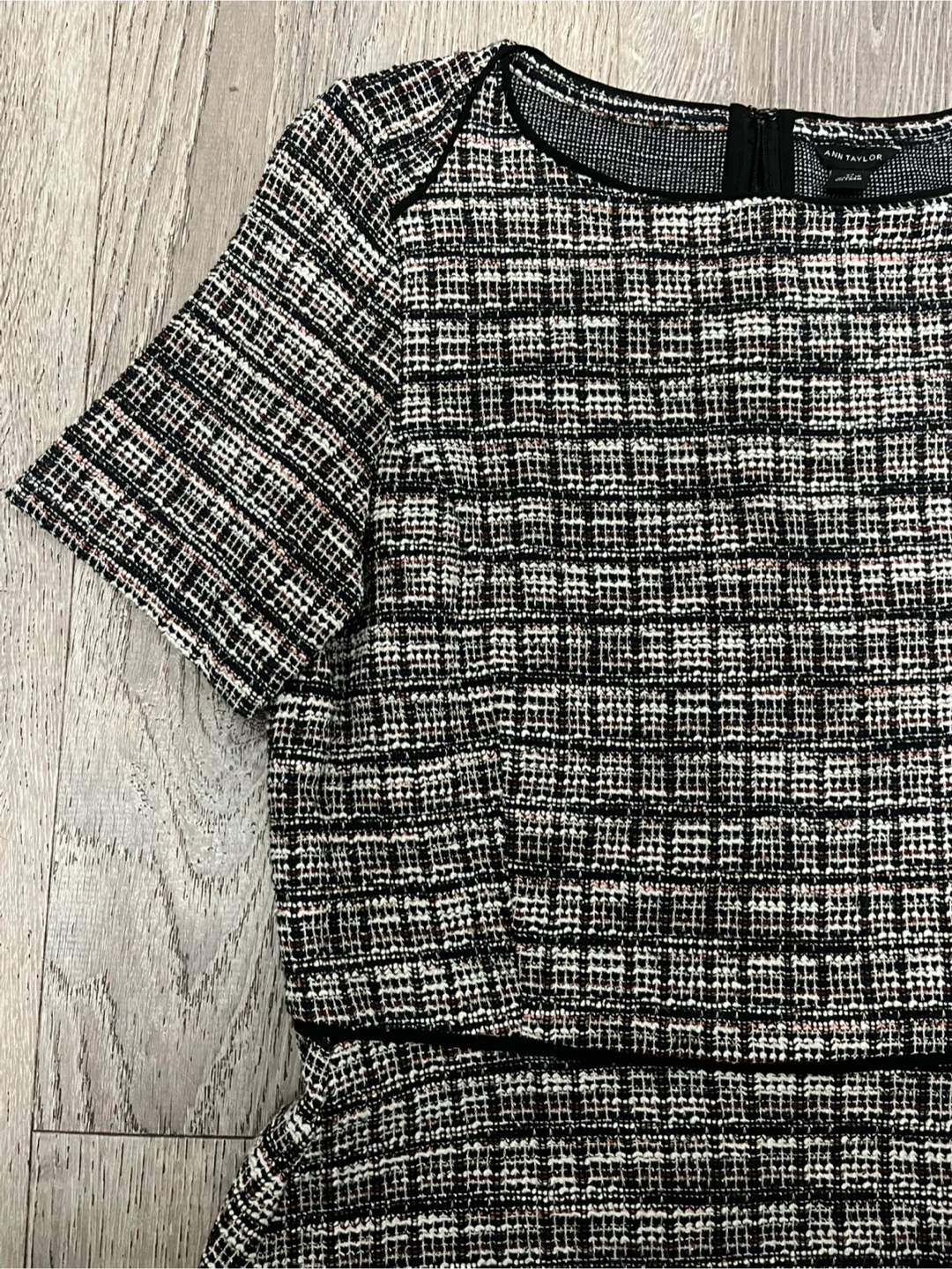 Ann Taylor Plaid Peplum Top