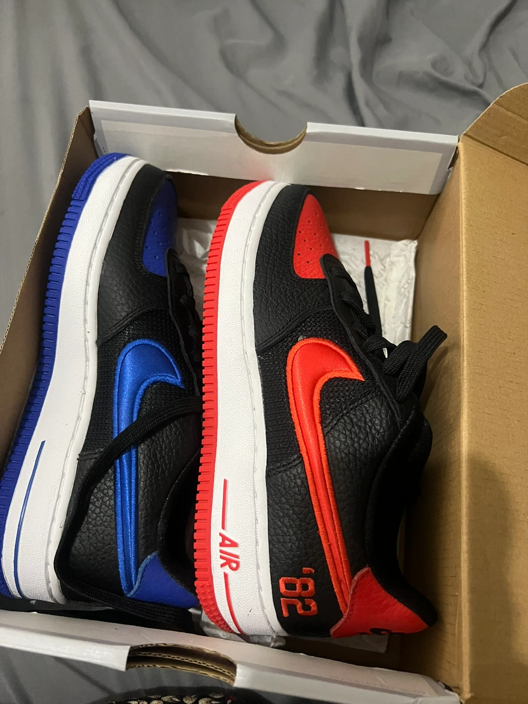 Nike Air Force 1 '82 Black/Red & Black/Blue 4.5Youth - photo 4