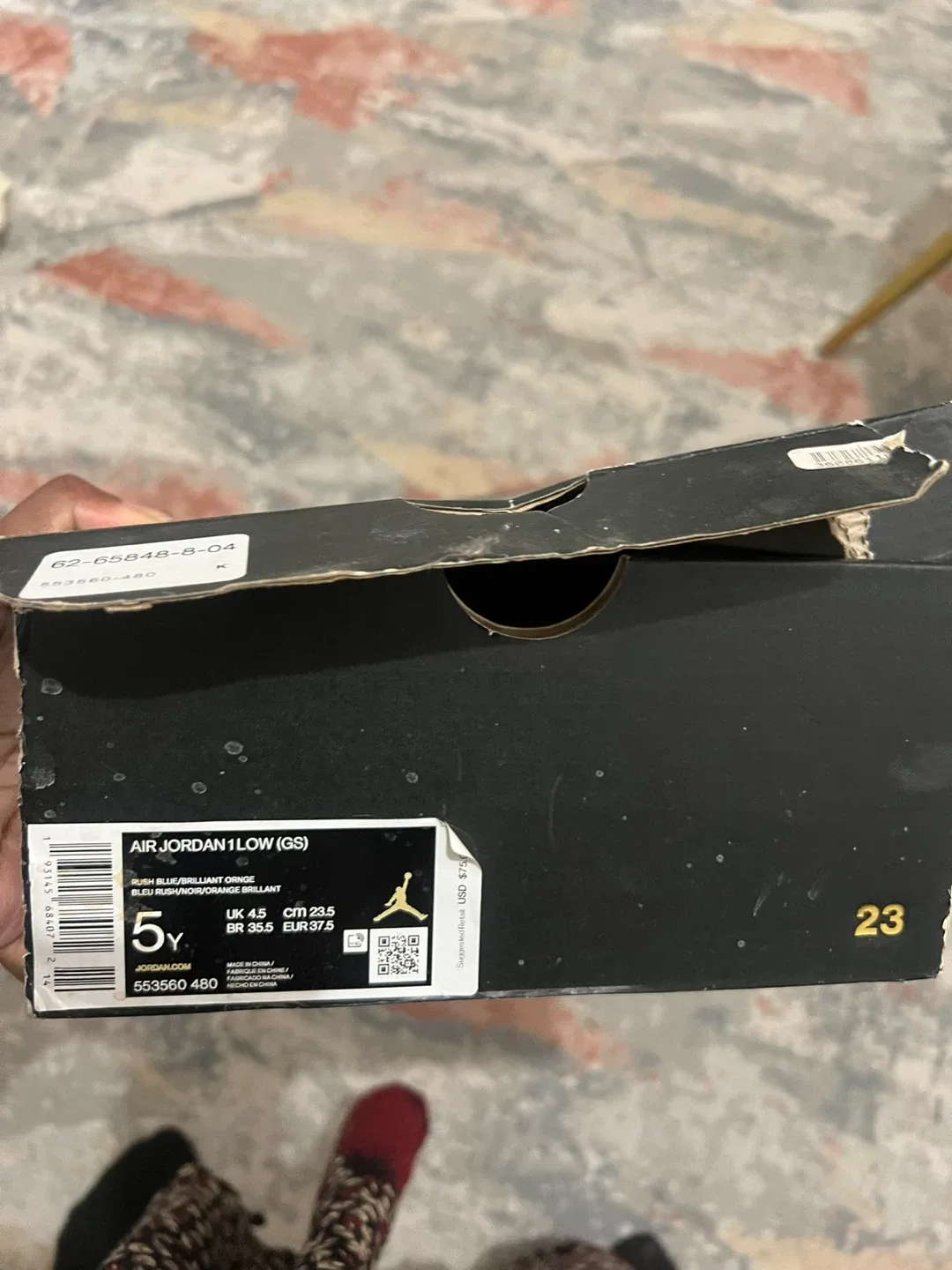 Nike Air Jordan 1 Low (GS) Blue/Orange Size 5Y