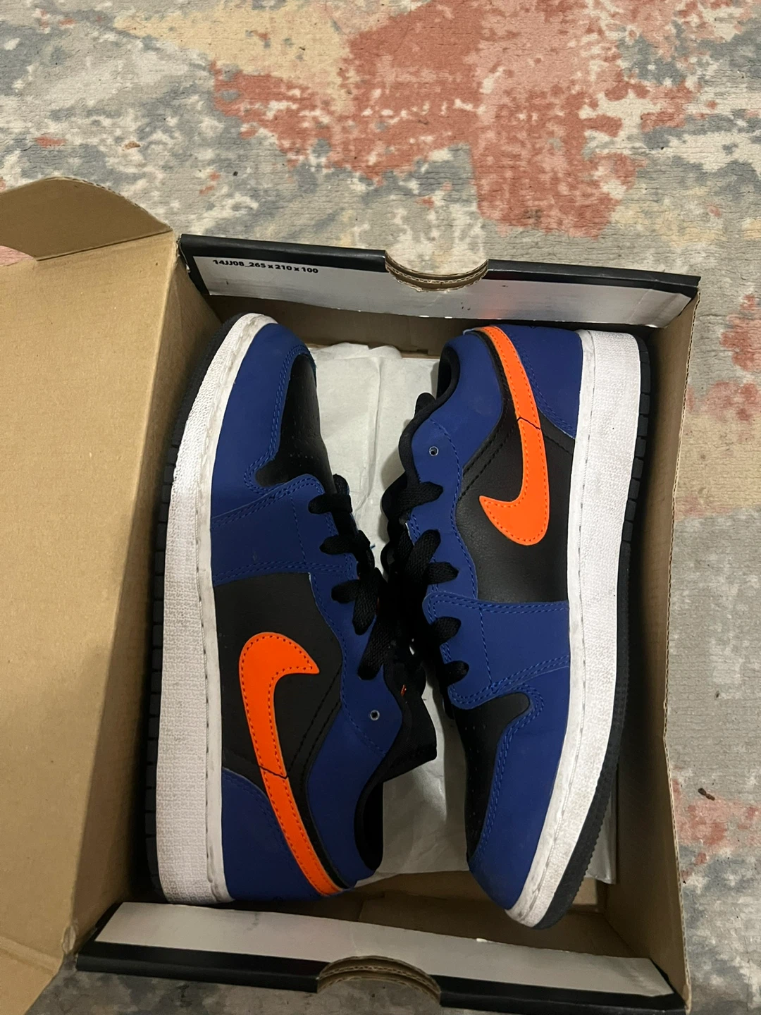 Nike Air Jordan 1 Low (GS) Blue/Orange Size 5Y - photo 2