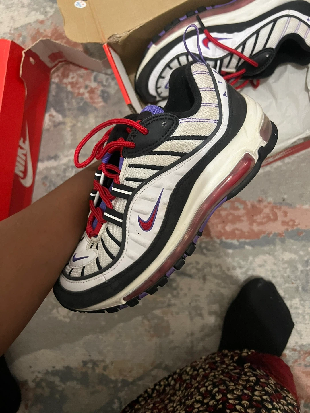 Nike Air Max 98 White/Purple (raptors edition) 5Youth - photo 3