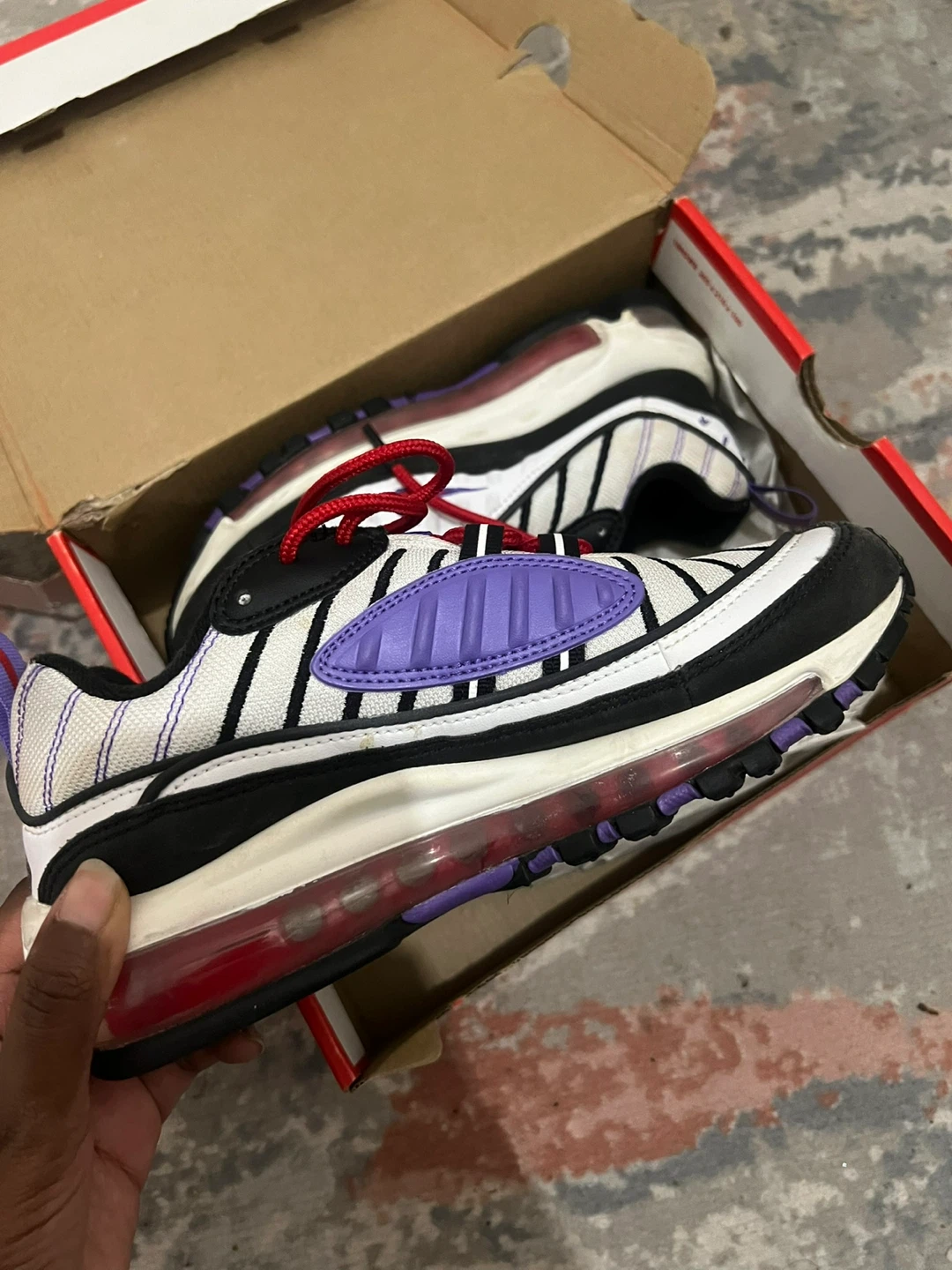 Nike Air Max 98 White/Purple (raptors edition) 5Youth - photo 5