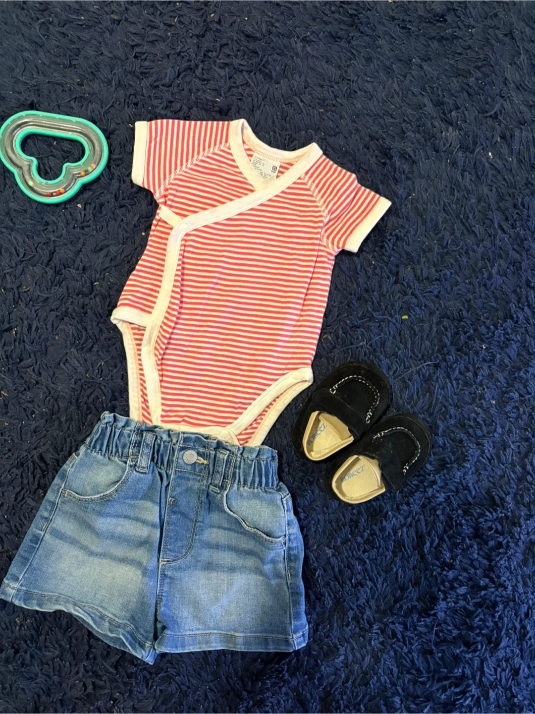 Baby Clothes Set: Bodysuit, Shorts, Shoes