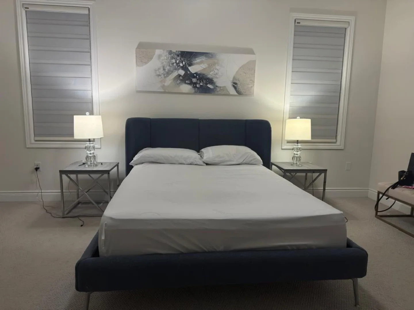 Upholstered Bed Frame with mattress thumbnail