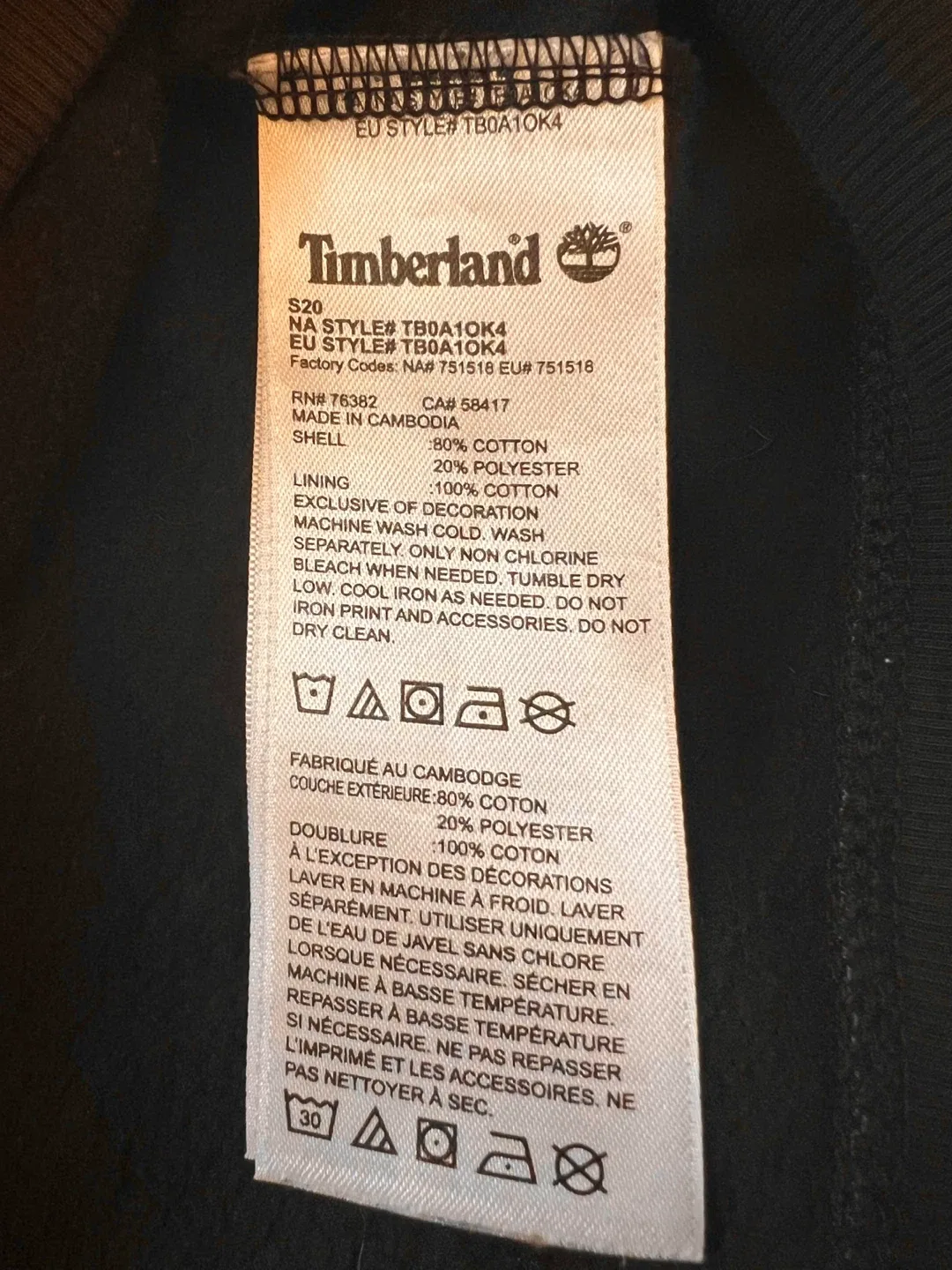 Timberland Black Hoodie - Size L image indicator(5)