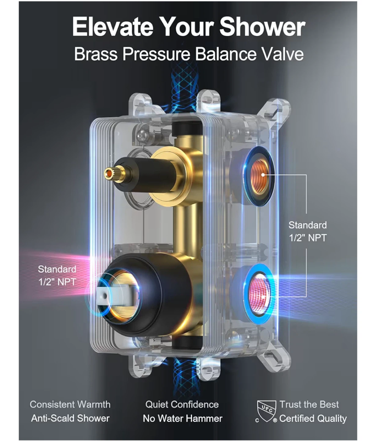 Grandjoy Matte Black 10 Inch Shower Faucet Set - photo 3