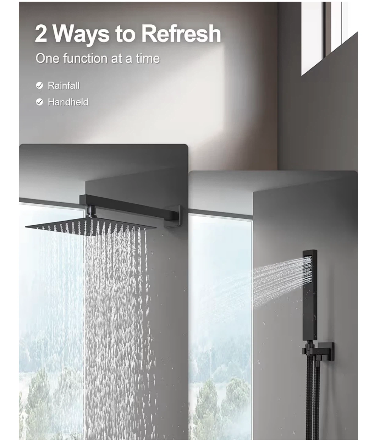 Grandjoy Matte Black 10 Inch Shower Faucet Set - photo 5