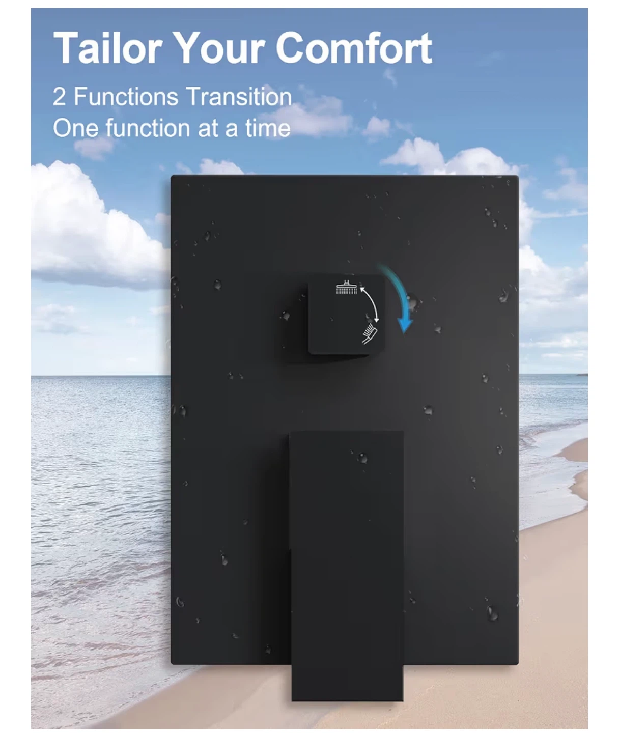 Grandjoy Matte Black 10 Inch Shower Faucet Set - photo 4