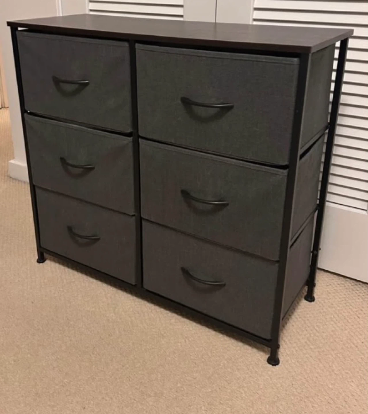 6-Drawer Gray Fabric Dresser