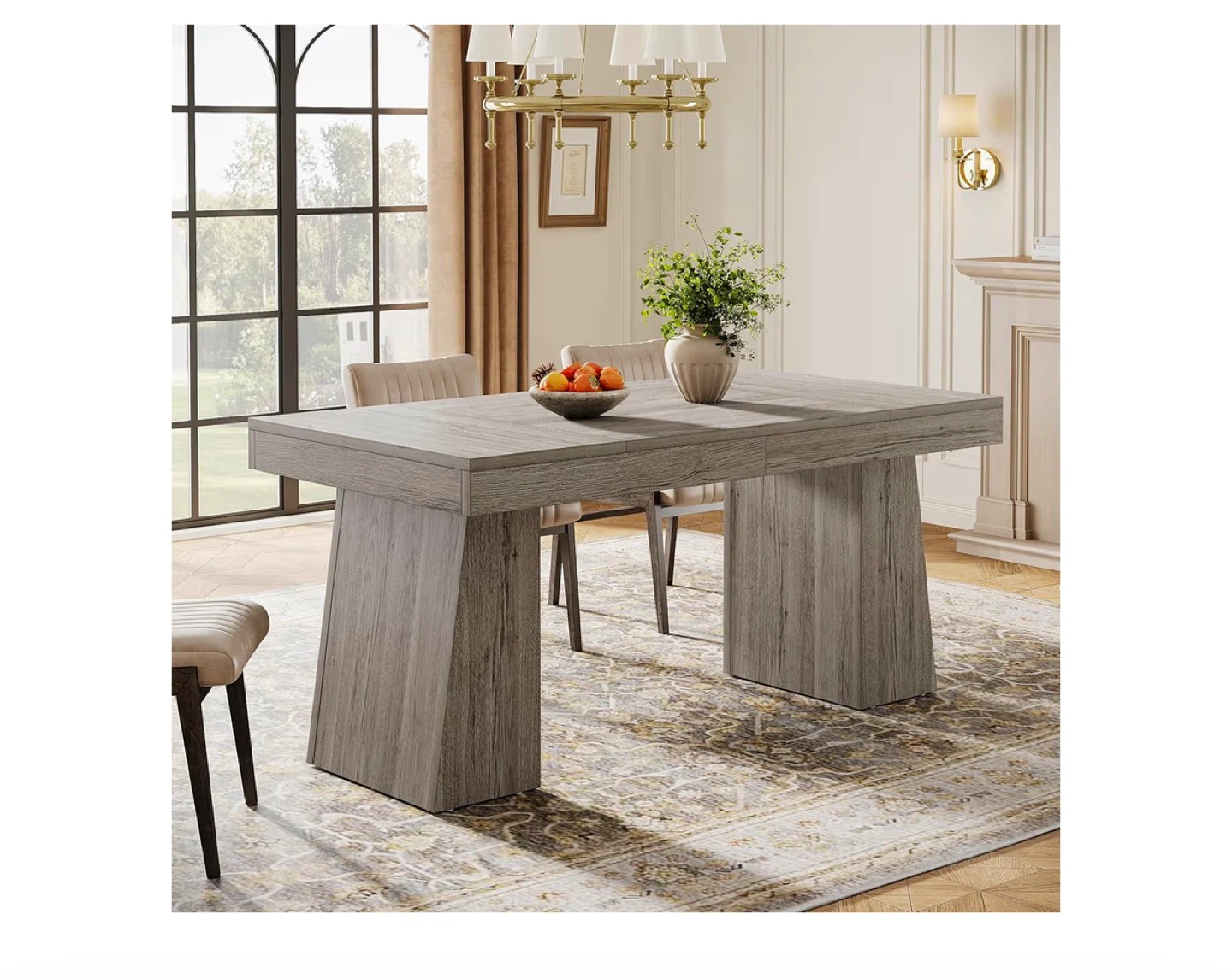 Modern Gray Wood Dining Table/Office Table – New (Assembled)