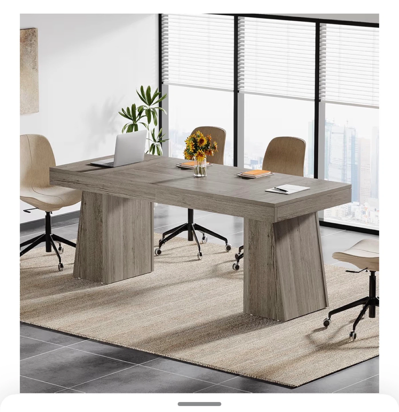 Modern Gray Wood Dining Table/Office Table – New (Assembled) - photo 2