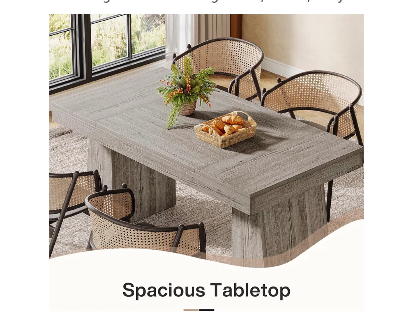 Modern Gray Wood Dining Table/Office Table – New (Assembled) - photo 4