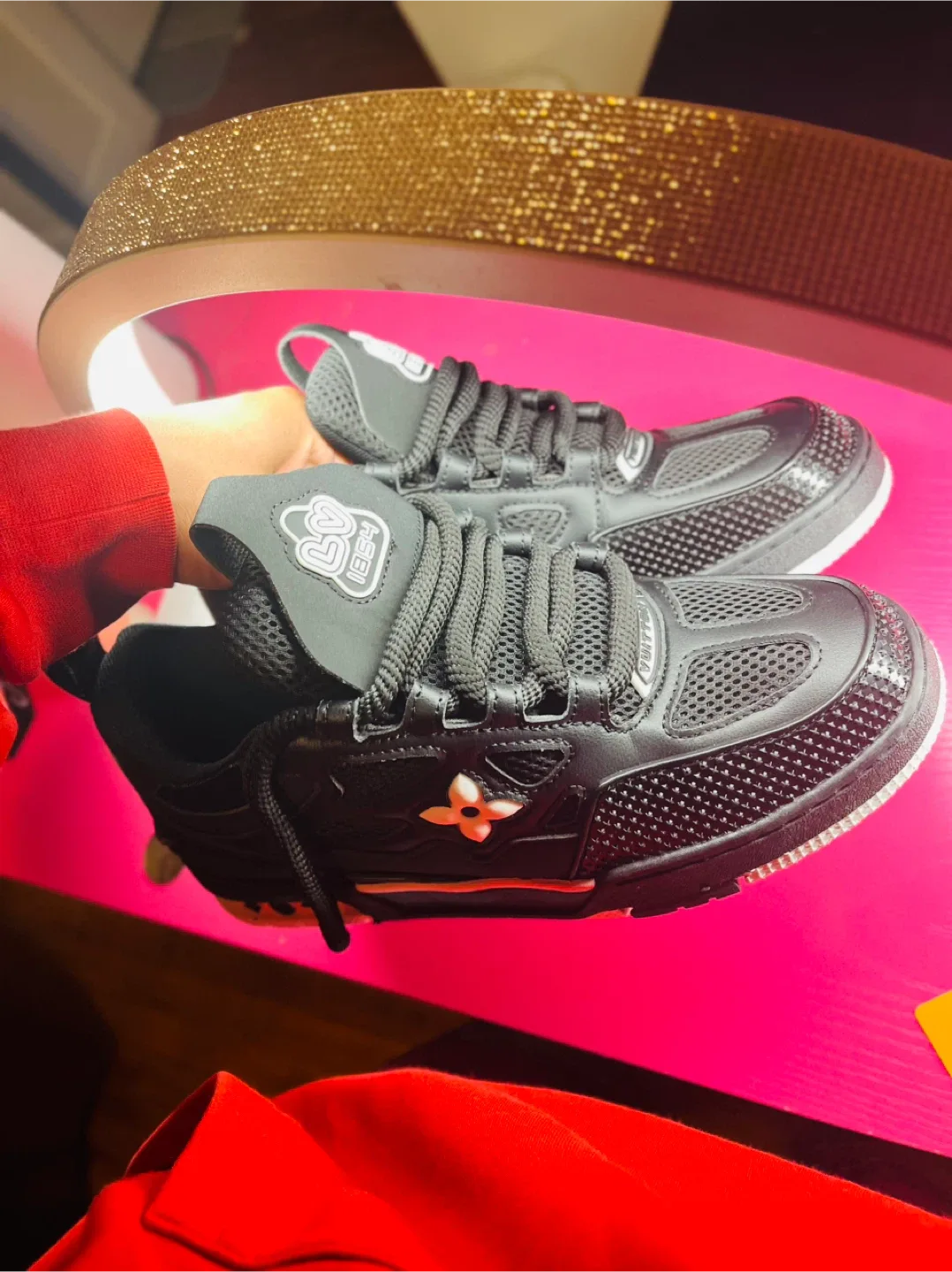 Louis Vuitton Black Leather Sneakers image indicator(4)