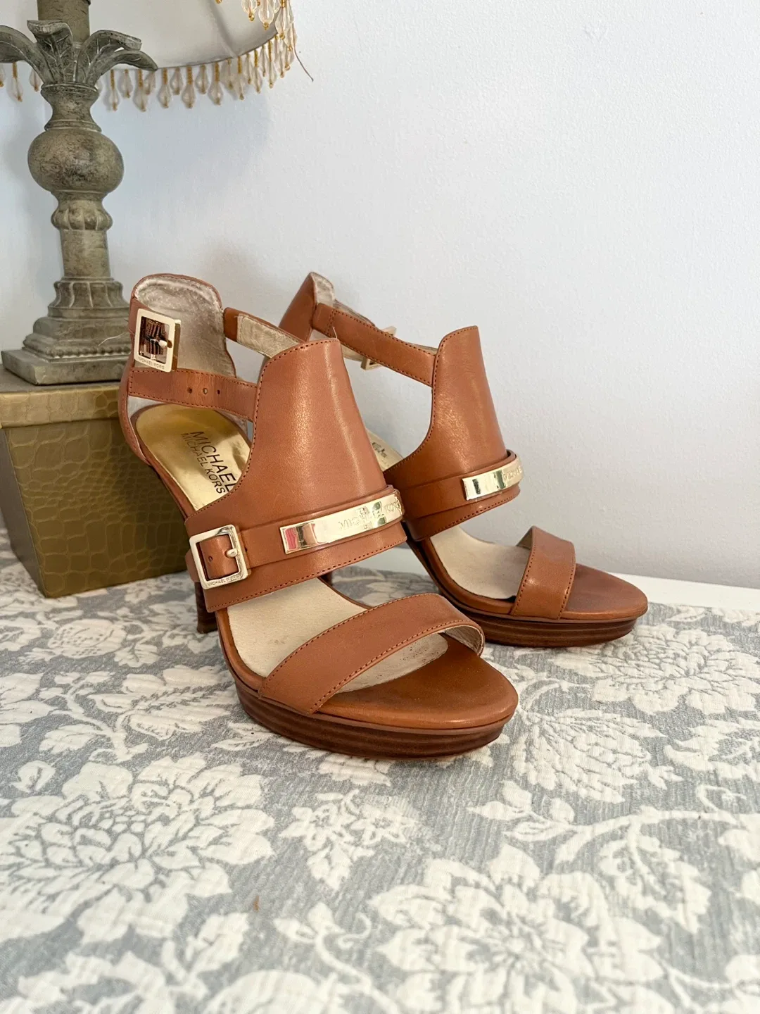 Michael Kors Brown Leather Heels - Size 7