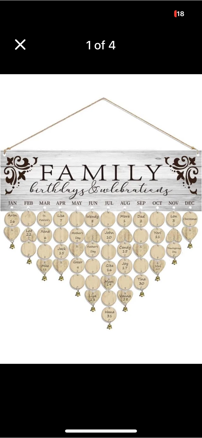 Family Birthdays & Celebrations Calendar