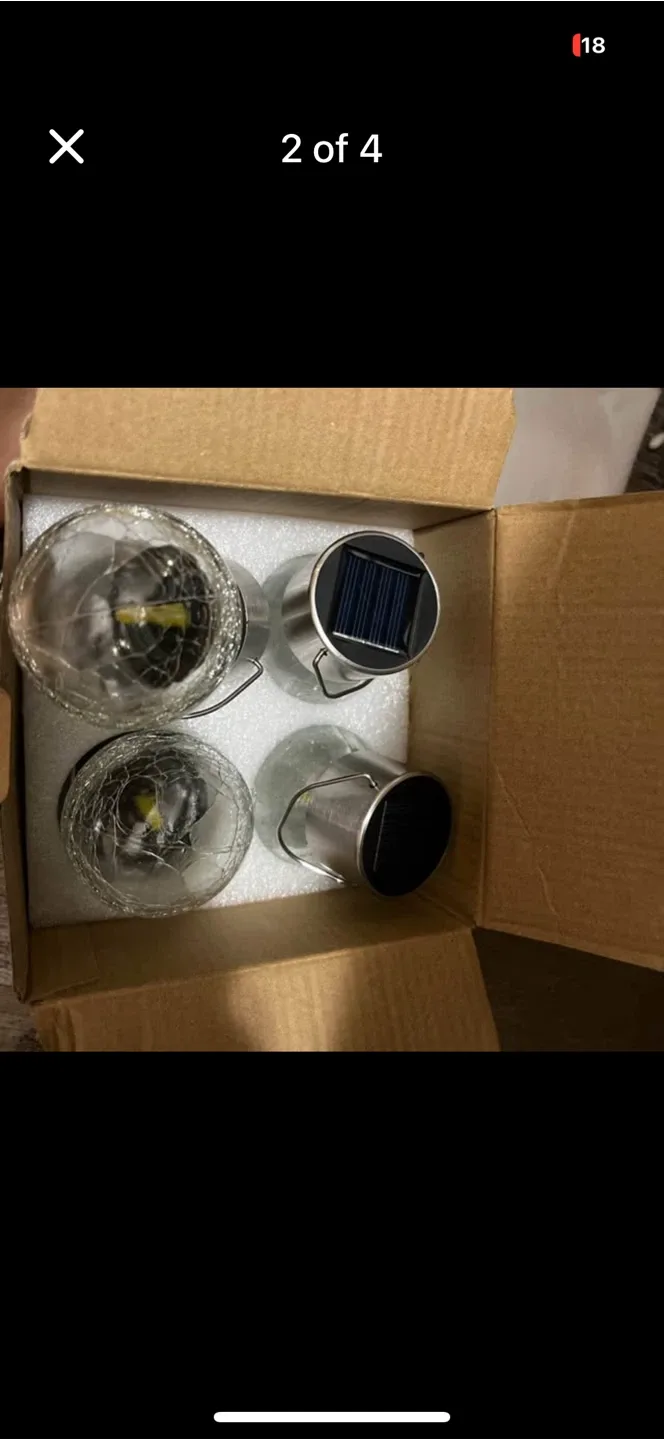 2 set GIGALUMI LED Solar Hanging Lights - New in Box image indicator(4)