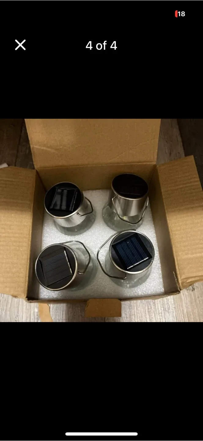 2 set GIGALUMI LED Solar Hanging Lights - New in Box image indicator(2)