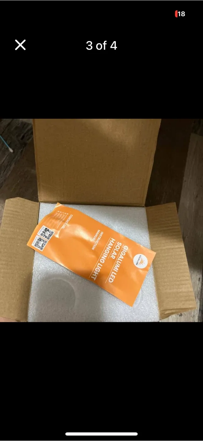 2 set GIGALUMI LED Solar Hanging Lights - New in Box image indicator(3)