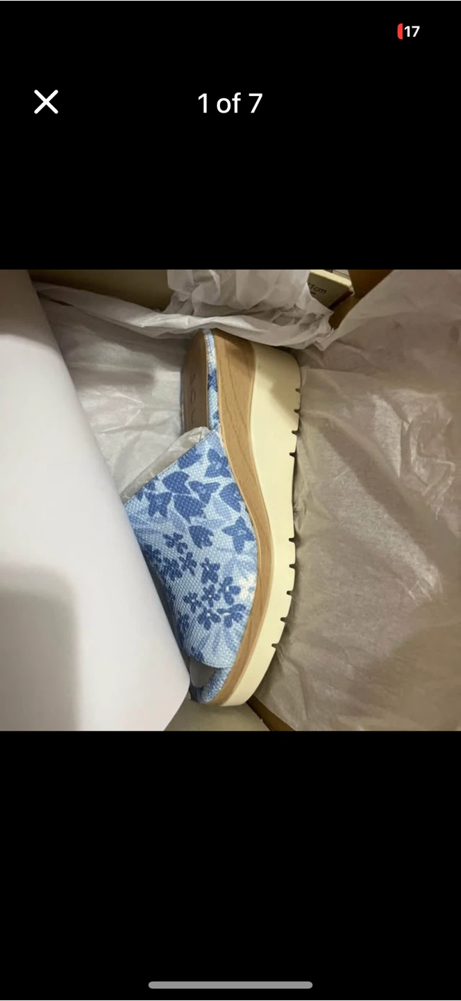 Soul Naturalizer Blue Floral Mules Size 9.5
