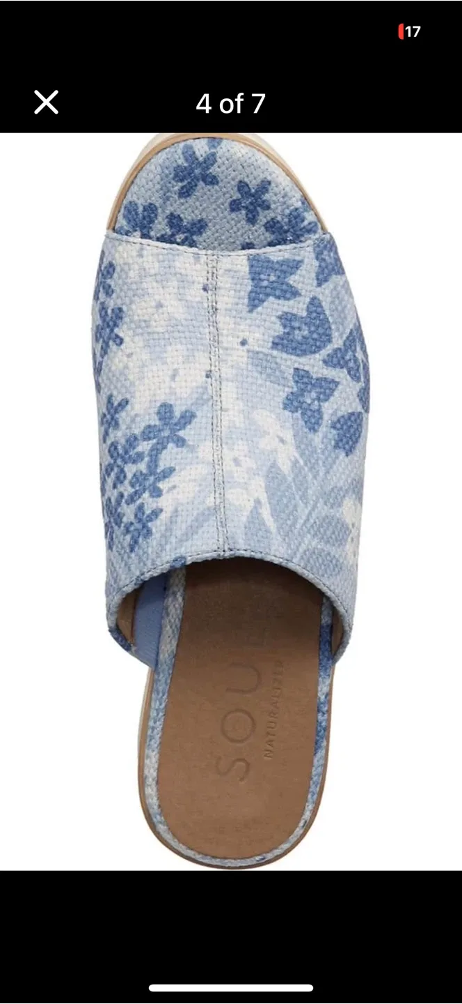 Soul Naturalizer Blue Floral Mules Size 9.5 image indicator(5)