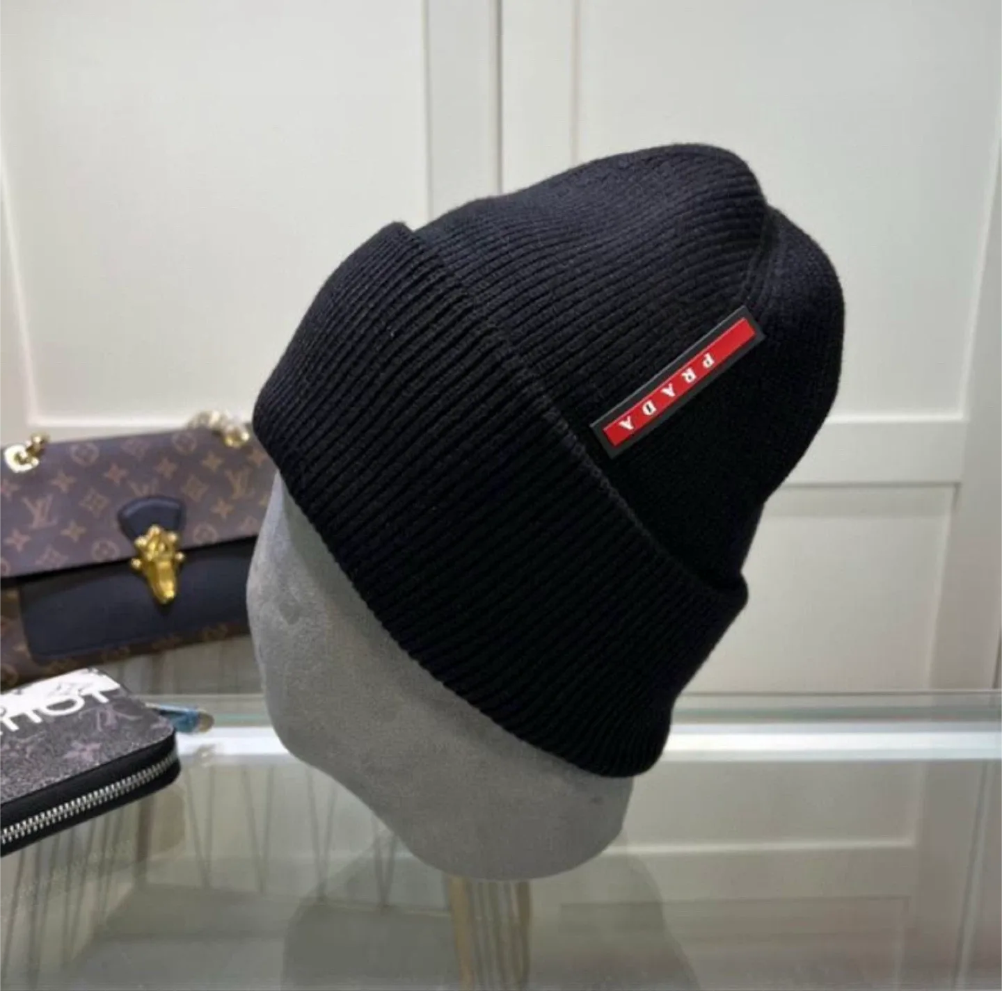 Prada Black Knit Beanie thumbnail