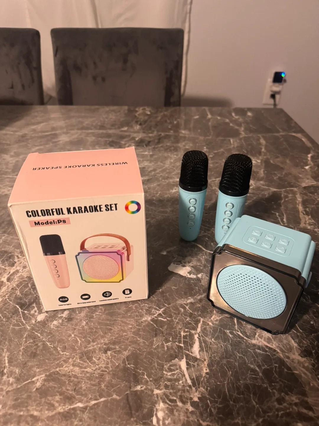 Colorful Karaoke Set Model P8 Wireless Speaker image indicator(2)