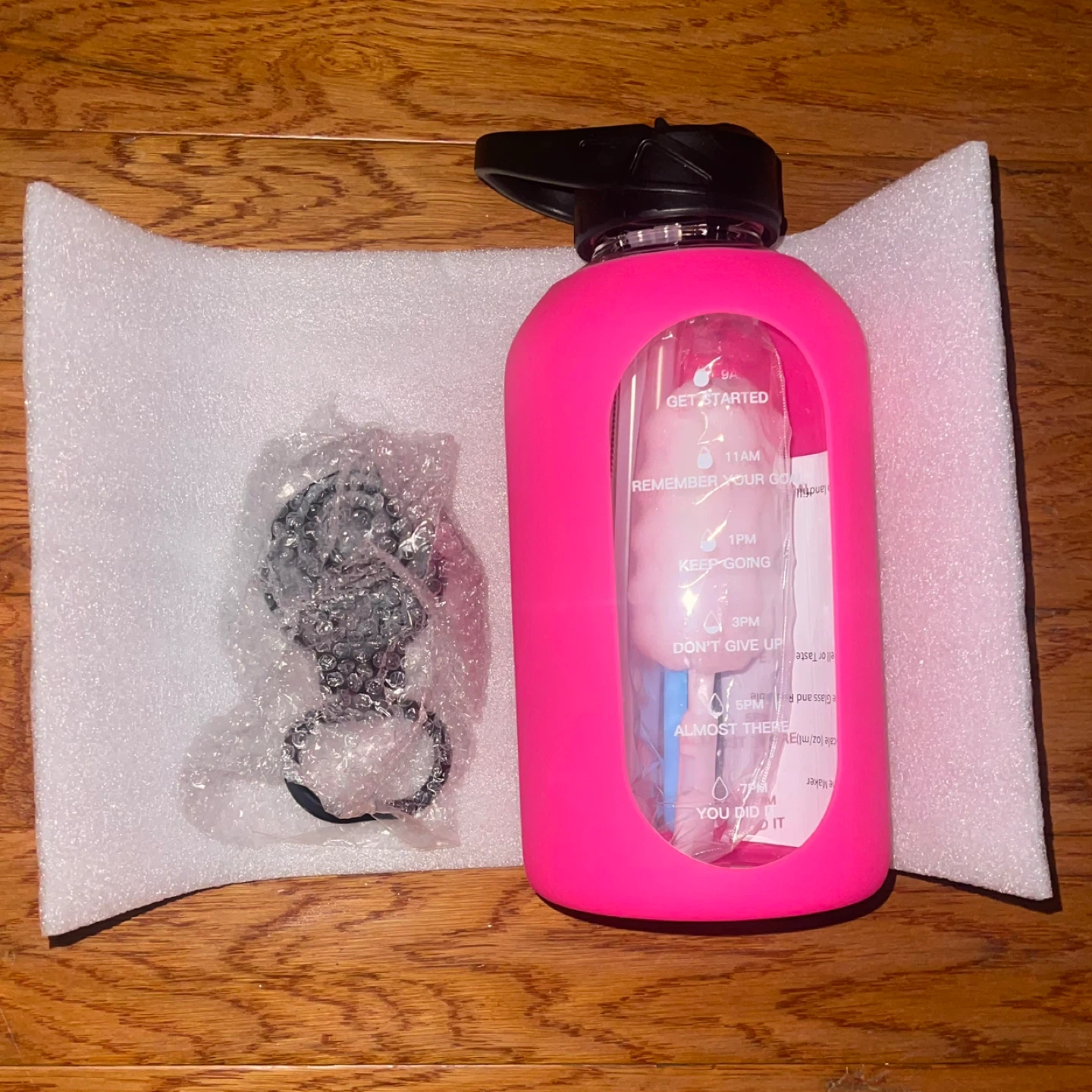 CIVAGO 64 oz Glass Water Bottle Colour: Camelia