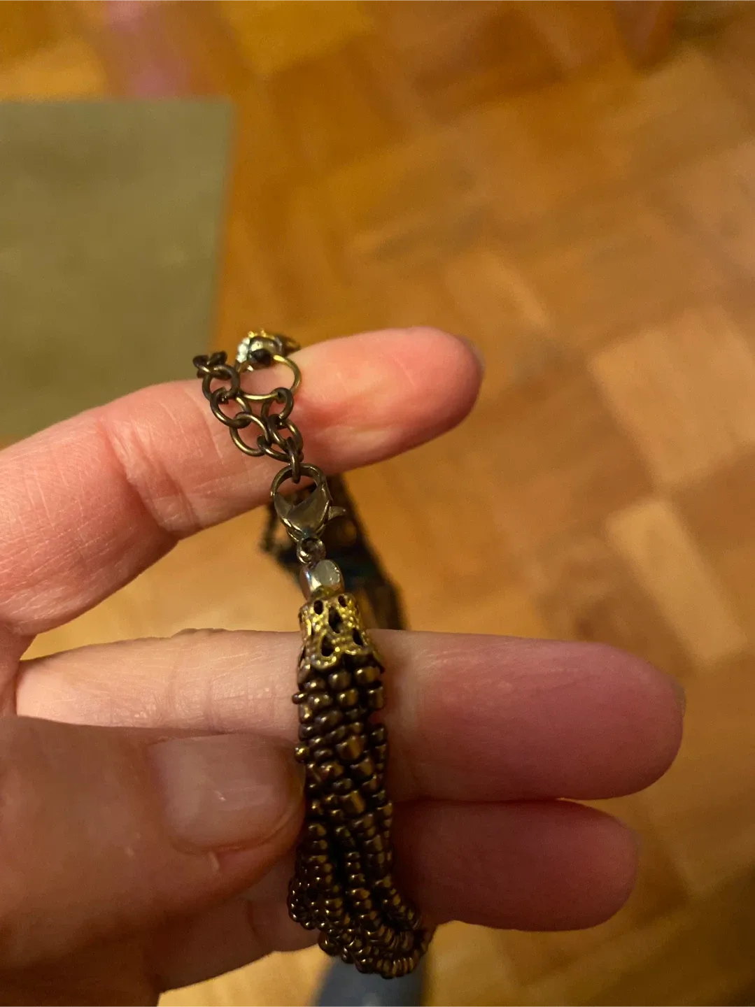 Beaded Necklace - Blue & Bronze image indicator(6)