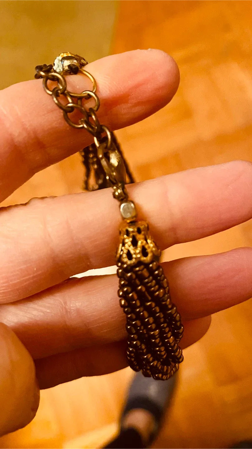 Beaded Necklace - Blue & Bronze image indicator(7)